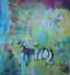 Zebras,Painting on silk